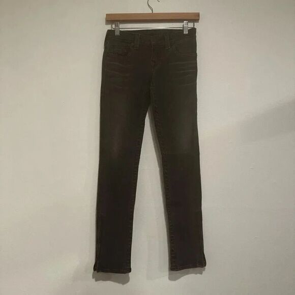 True Religion Vintage Low Rise Girls Black Denim Skinnies Size 14 - Picture 1 of 6